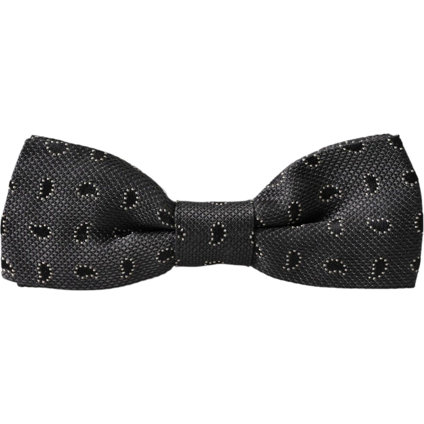 Dolce & Gabbana Black Silk Patterned Adjustable Neck Men Bow Tie Dolce & Gabbana