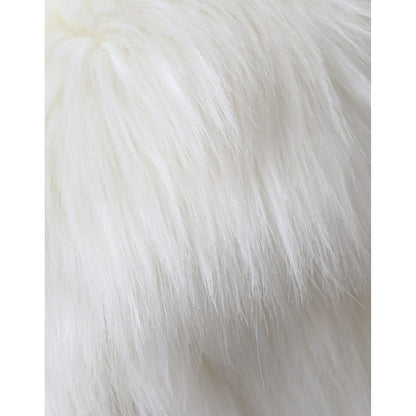 Dolce & Gabbana White Acrylic Fur Womens Bucket Hat