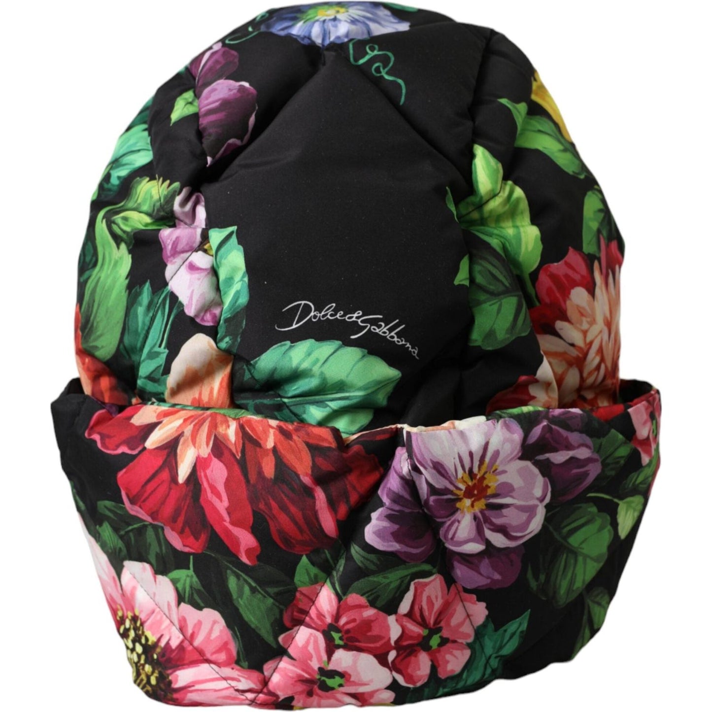 Dolce & Gabbana Black Floral Print Whole Head Wrap Hat Dolce & Gabbana