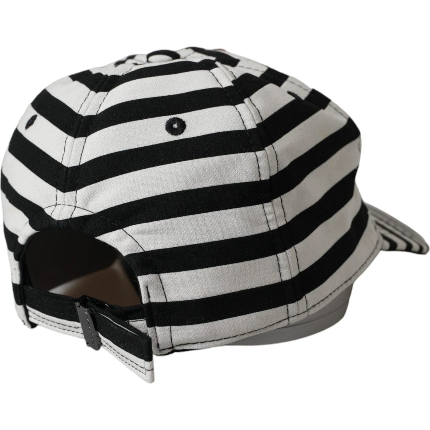 Dolce & Gabbana Black White Stripe Amore Heart Applique Baseball Hat Dolce & Gabbana