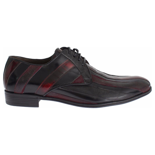 Dolce & Gabbana Black Bordeaux Leather Dress Formal Shoes Dolce & Gabbana