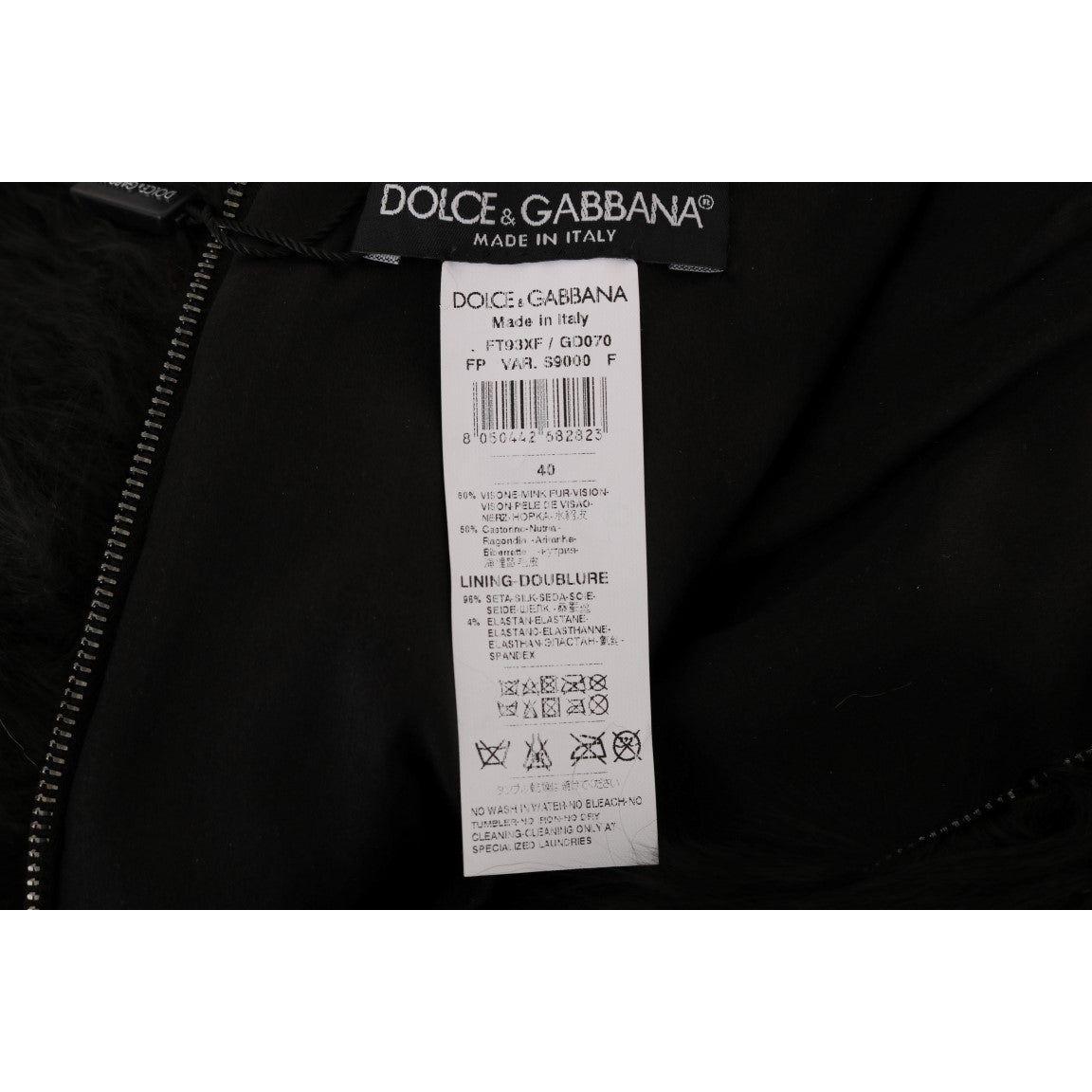 Dolce & Gabbana Black Mink Nutria Fur Mini Hot Pants