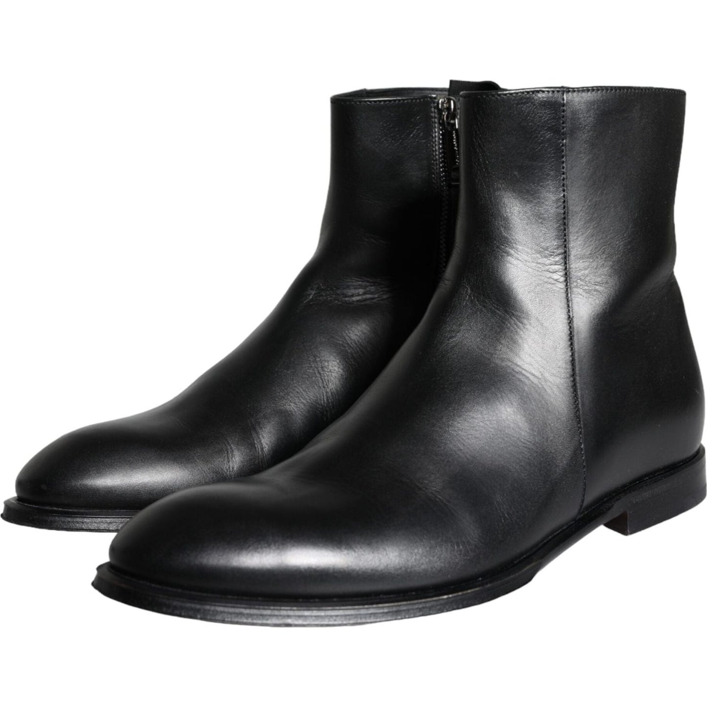 Dolce & Gabbana Black Calf Leather Men Ankle Boots Men Shoes Dolce & Gabbana