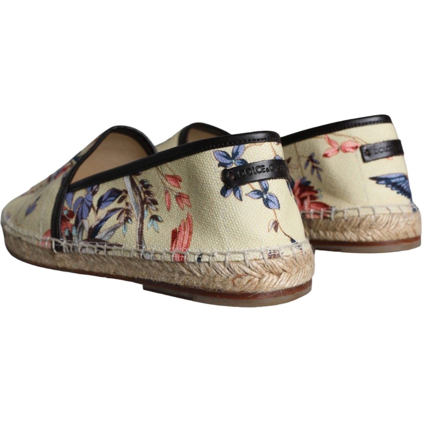 Dolce & Gabbana Beige Floral Canvas Espadrilles Slip On Shoes Dolce & Gabbana