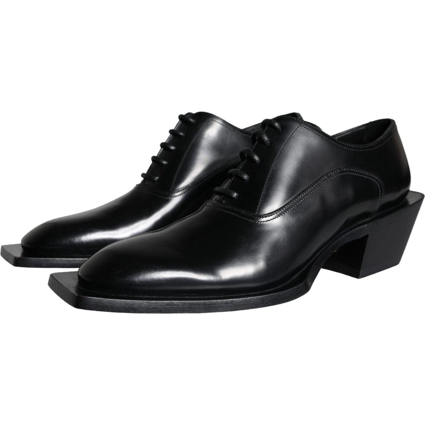 Dolce & Gabbana Black Calfskin Leather Derby Dress Men Shoes Dolce & Gabbana