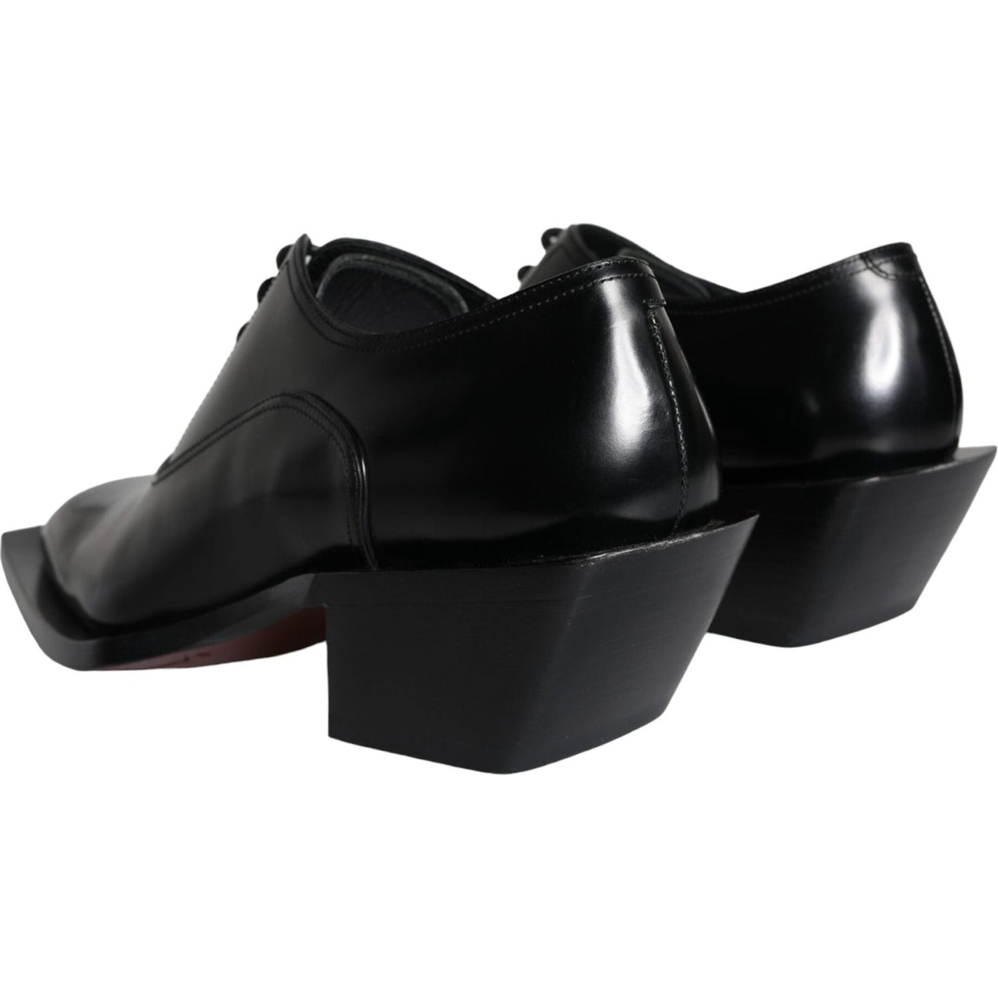 Dolce & Gabbana Black Calfskin Leather Derby Dress Men Shoes Dolce & Gabbana