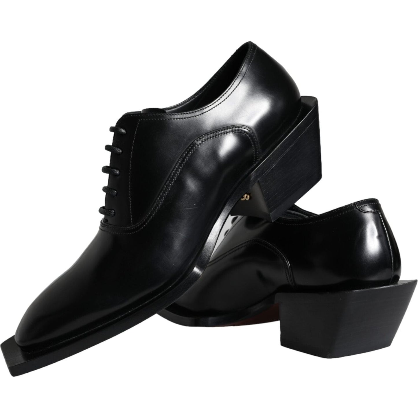 Dolce & Gabbana Black Calfskin Leather Derby Dress Men Shoes Dolce & Gabbana