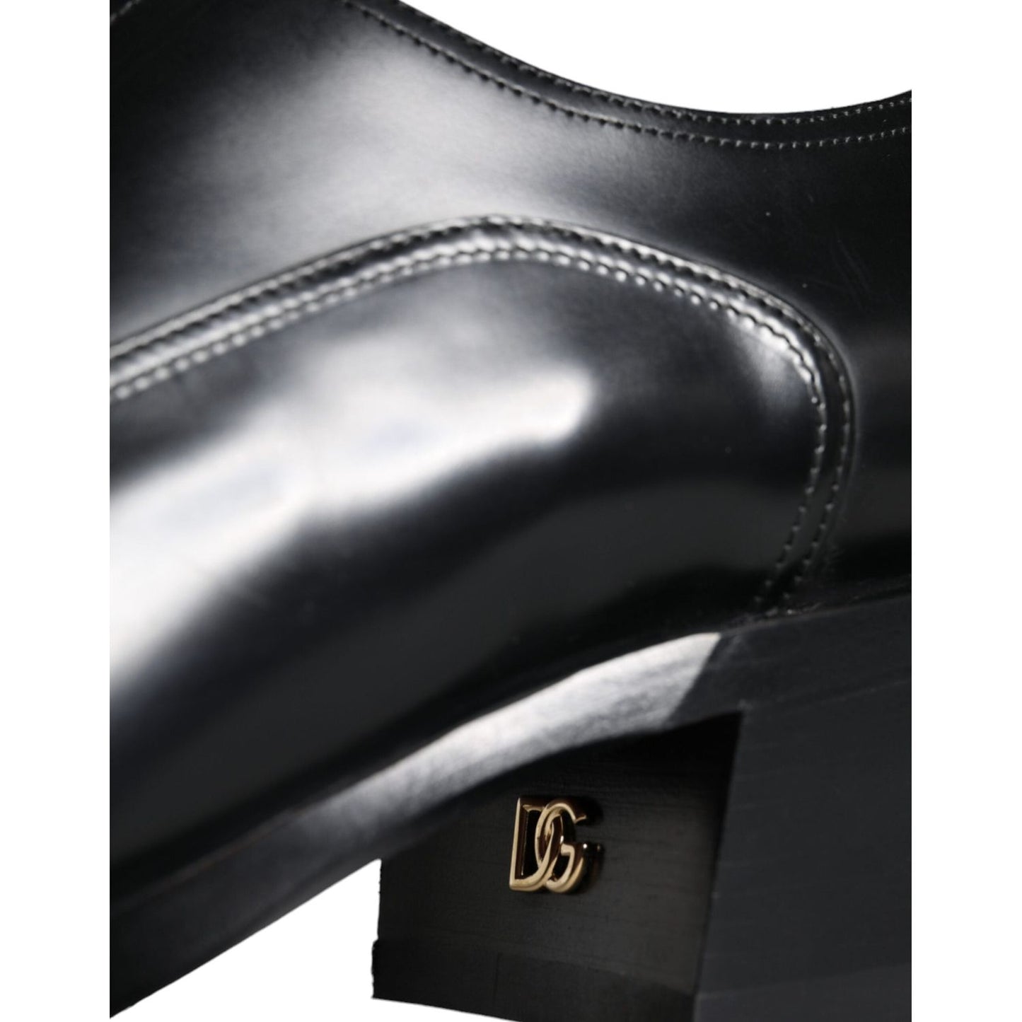 Dolce & Gabbana Black Calfskin Leather Derby Dress Men Shoes Dolce & Gabbana