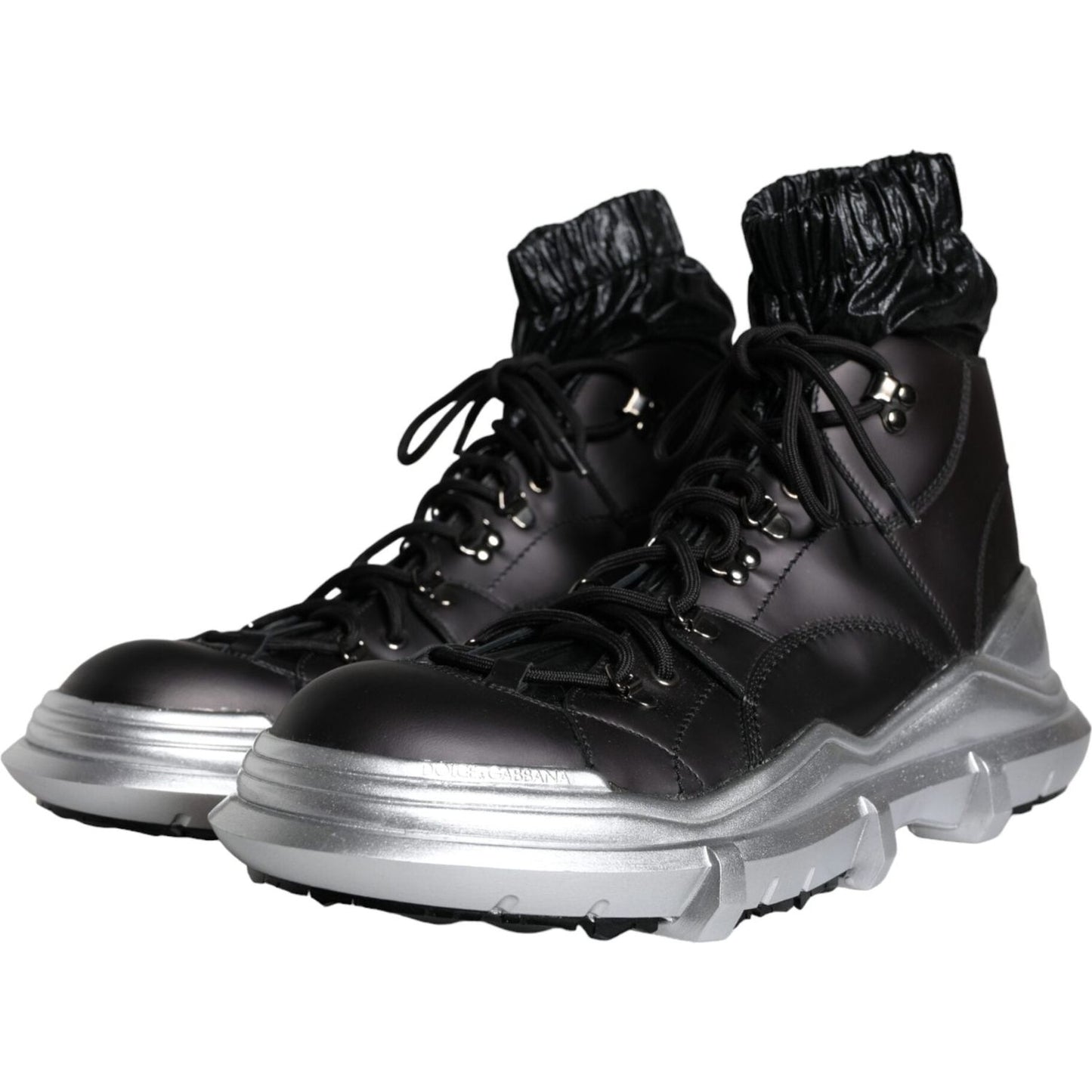 Dolce & Gabbana Black Nylon Galileo High Top Sneakers Shoes Dolce & Gabbana