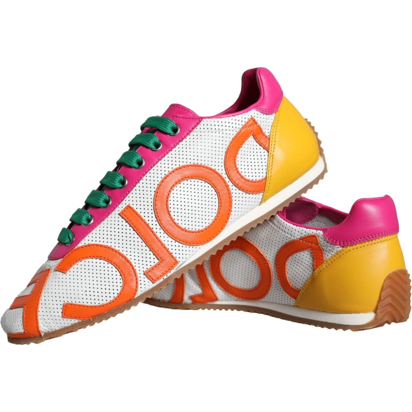 Dolce & Gabbana Multicolor Leather Logo Casual Sneakers Shoes Dolce & Gabbana