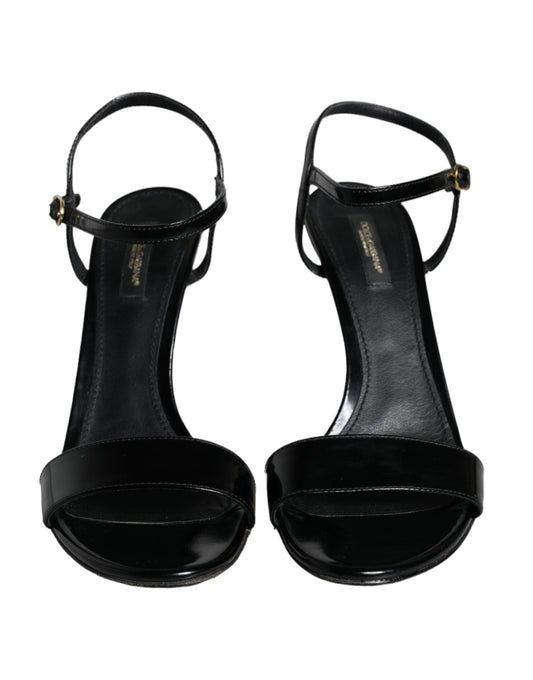 Dolce & Gabbana Black KEIRA Leather Heels Sandals Shoes Dolce & Gabbana