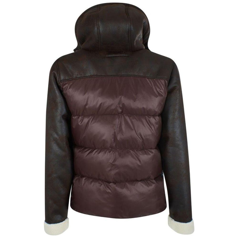 Yes Zee Brown Nylon Men Jacket Yes Zee