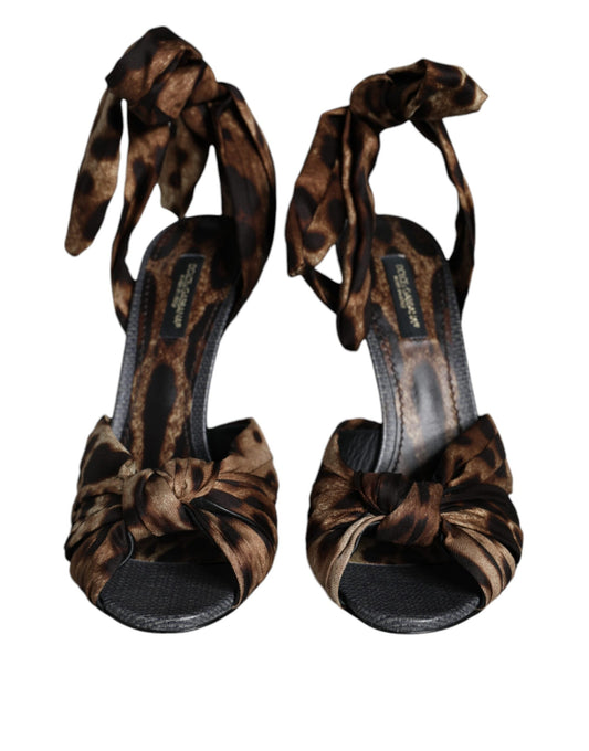 Dolce & Gabbana Brown Leopard Keira Heels Sandals Shoes Dolce & Gabbana