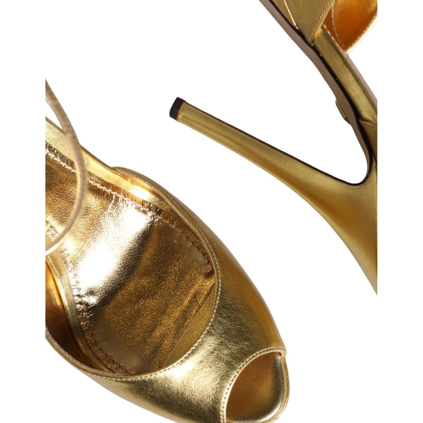 Dolce & Gabbana Gold Bette Leather Heels Sandals Shoes Dolce & Gabbana