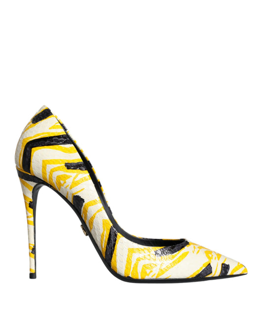 Dolce & Gabbana Multicolor Stripes Leather High Heels Pumps Shoes Dolce & Gabbana