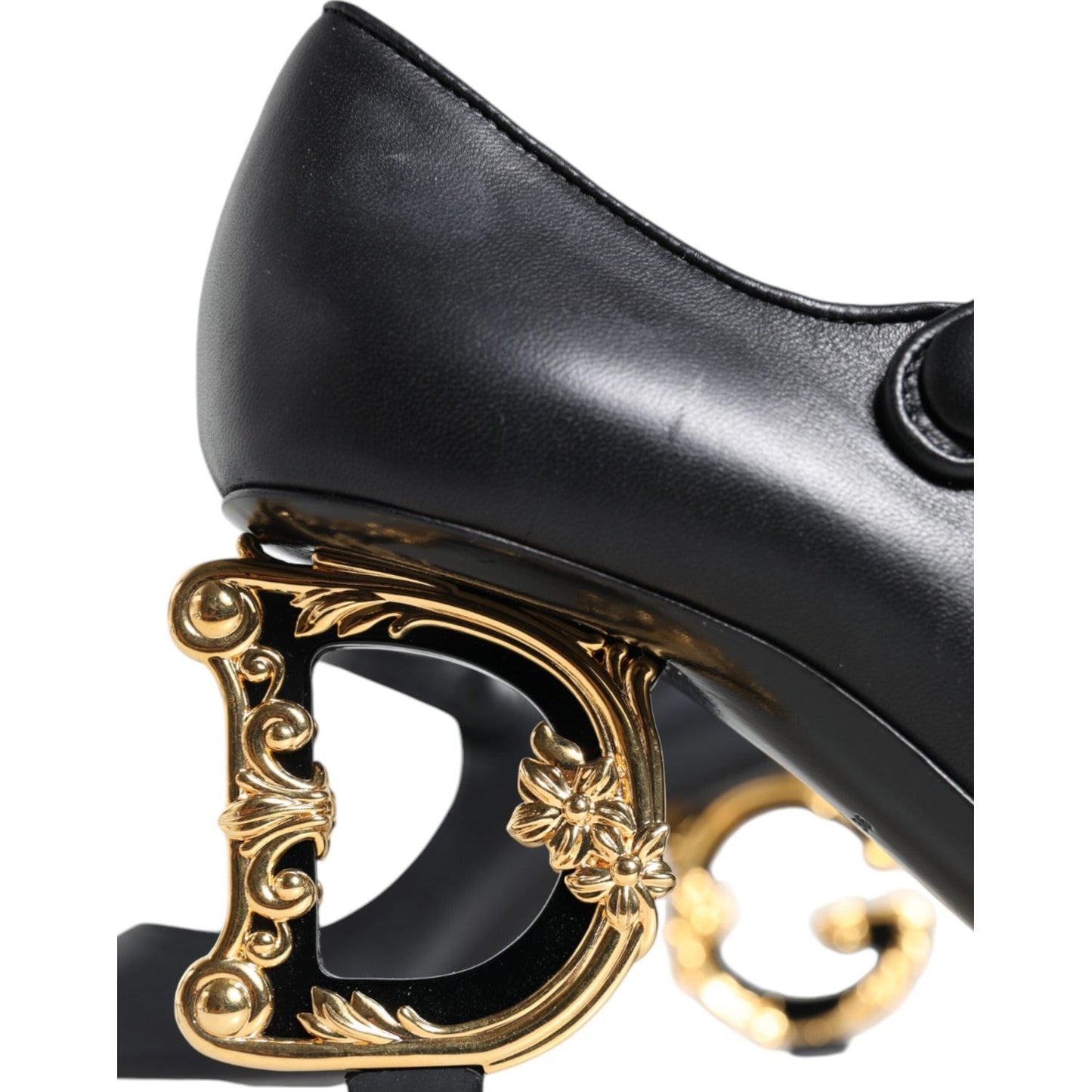 Dolce & Gabbana Black Leather Logo Heels Mary Janes Pumps Shoes Dolce & Gabbana