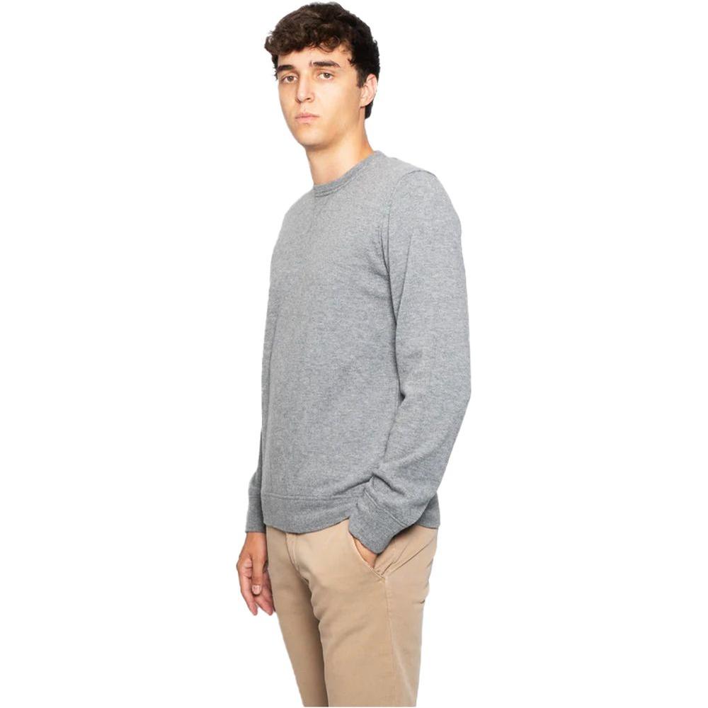 Alpha Studio Gray Wool Mens Crewneck Sweater Alpha Studio