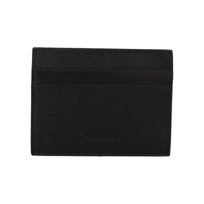 Billionaire Italian Couture Black Leather Cardholder Wallet Billionaire Italian Couture