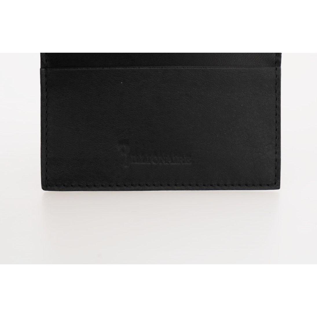 Billionaire Italian Couture Black Leather Cardholder Wallet Billionaire Italian Couture