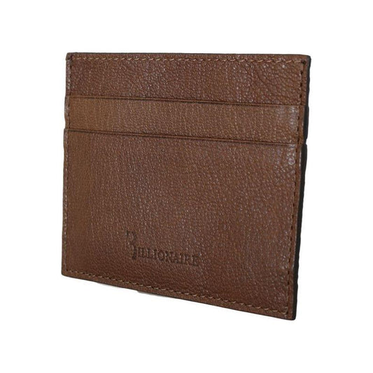 Billionaire Italian Couture Brown Leather Cardholder Wallet Billionaire Italian Couture