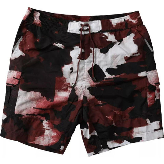 Dolce & Gabbana Multicolor Camouflage DG Logo Beachwear Shorts Swimwear Dolce & Gabbana Gray