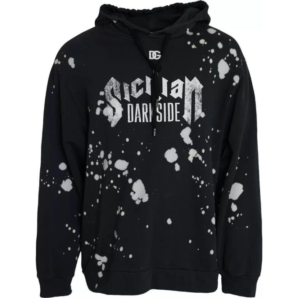 Dolce & Gabbana Black Sicilian Hooded Sweatshirt Sweater Dolce & Gabbana