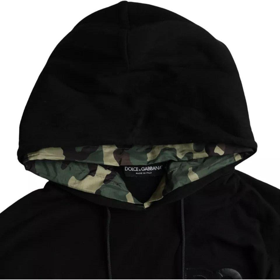 Dolce & Gabbana Black Camouflage Hooded Sweatshirt Sweater Dolce & Gabbana