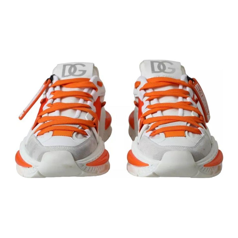 Dolce & Gabbana White Orange Airmaster Low Top Sneakers Shoes Dolce & Gabbana