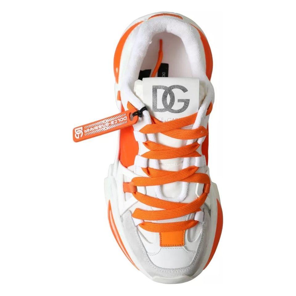 Dolce & Gabbana White Orange Airmaster Low Top Sneakers Shoes Dolce & Gabbana