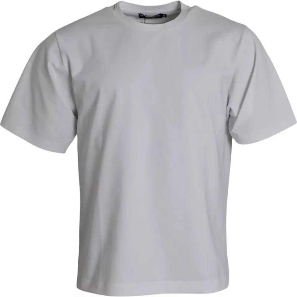 Dolce & Gabbana White Cotton Round Neck Short Sleeve T-shirt Dolce & Gabbana