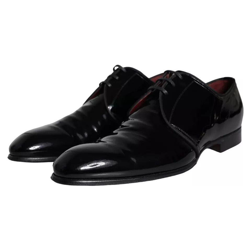 Dolce & Gabbana Black Patent Leather Derby Men Dress Shoes Dolce & Gabbana