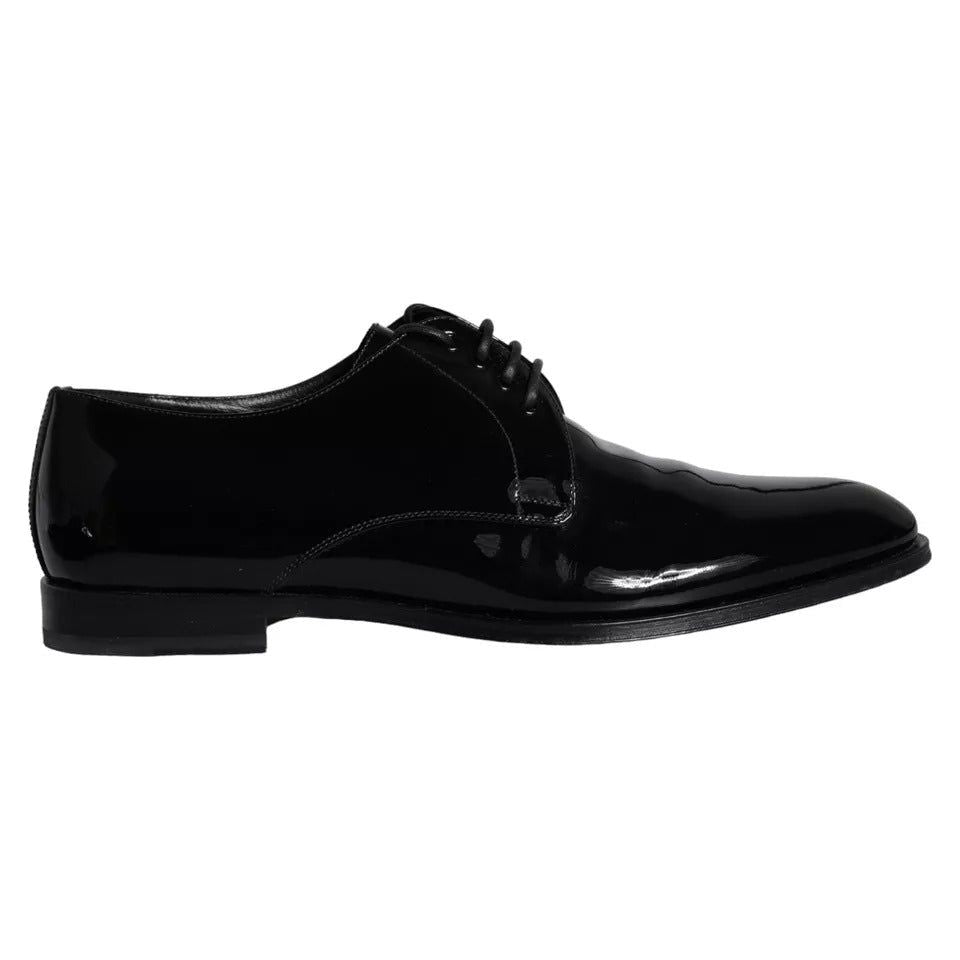 Dolce & Gabbana Black Calfskin Leather Derby Men Dress Shoes Dolce & Gabbana