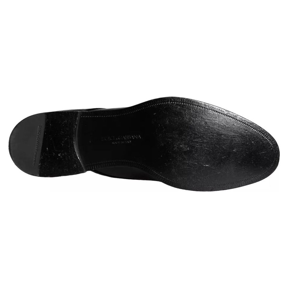 Dolce & Gabbana Black Calfskin Leather Derby Men Dress Shoes Dolce & Gabbana