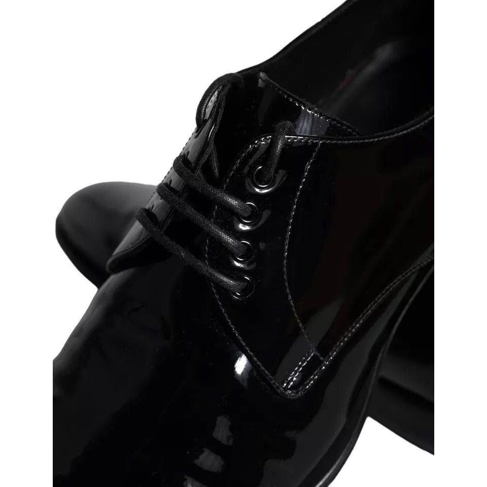 Dolce & Gabbana Black Calfskin Leather Derby Men Dress Shoes Dolce & Gabbana