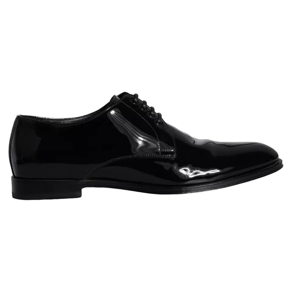 Dolce & Gabbana Black Calfskin Leather Derby Men Dress Shoes Dolce & Gabbana