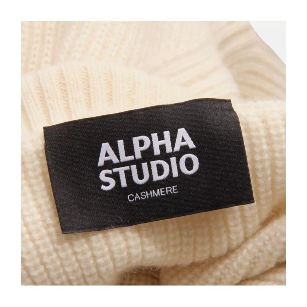 Alpha Studio White Cashmere Sweater Alpha Studio Dark Slate Gray