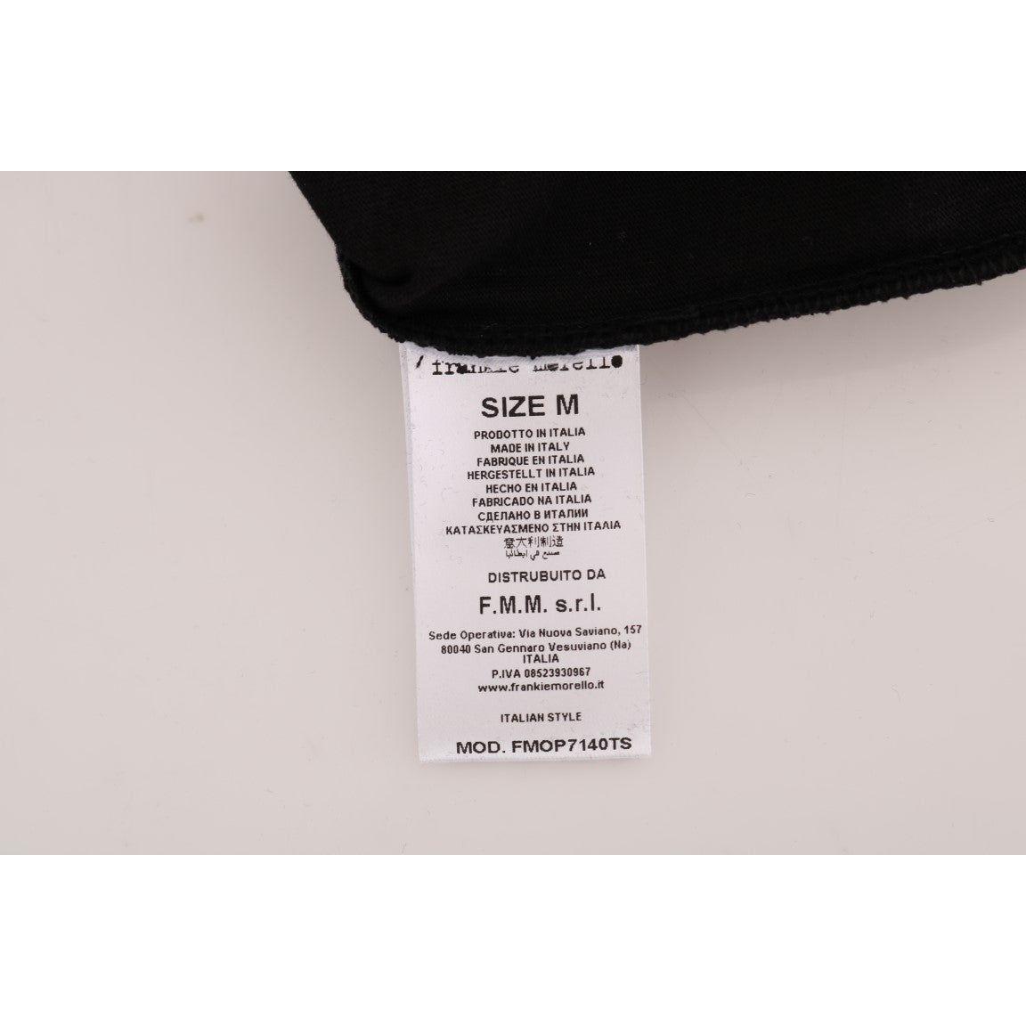 带有“RIDERS”图案的时尚黑色圆领 T 恤