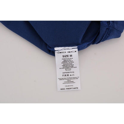 Frankie Morello Blue Cotton RIDERS Crewneck T-Shirt