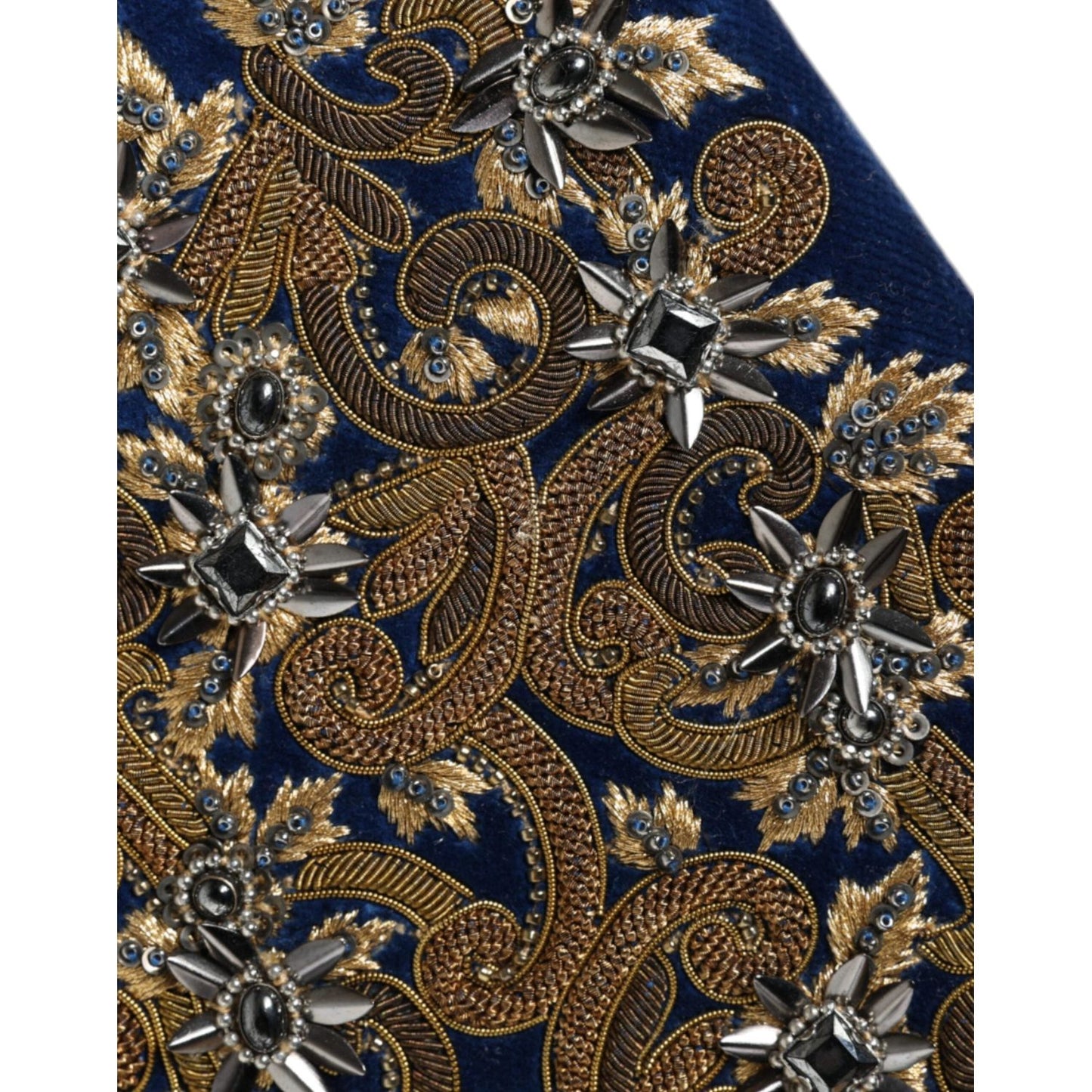Dolce & Gabbana Blue Velvet Gold Frame Clutch Evening Party Purse Bag Dolce & Gabbana Dark Slate Gray