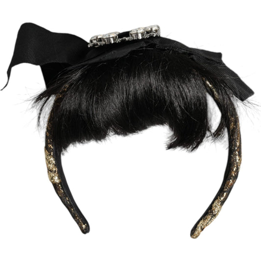 Dolce & Gabbana Black Hair Parrucchiera Crystal Headband Diadem Dolce & Gabbana