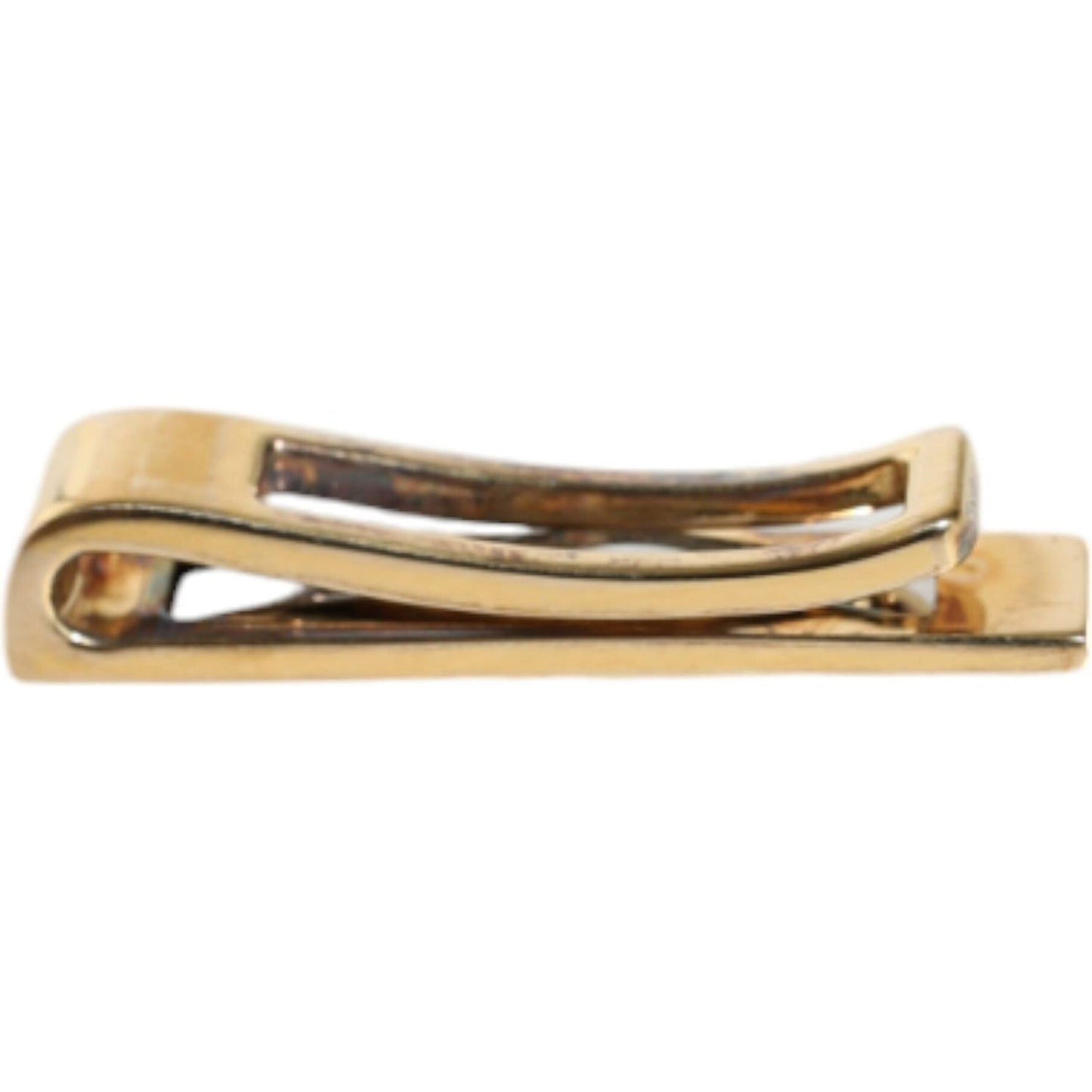 Dolce & Gabbana Gold Tone Brass Logo Branded Men Tie Clip Bar Dolce & Gabbana