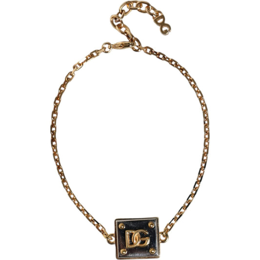 Dolce & Gabbana Gold Brass Chain Logo Sicily Pendant Necklace Dolce & Gabbana