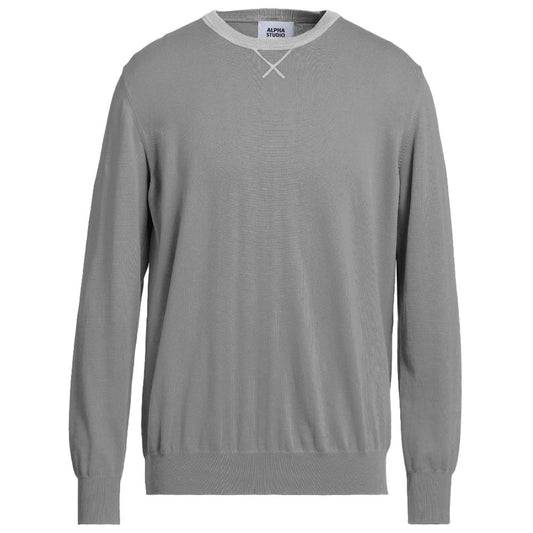 Alpha Studio Gray Wool Sweater Alpha Studio