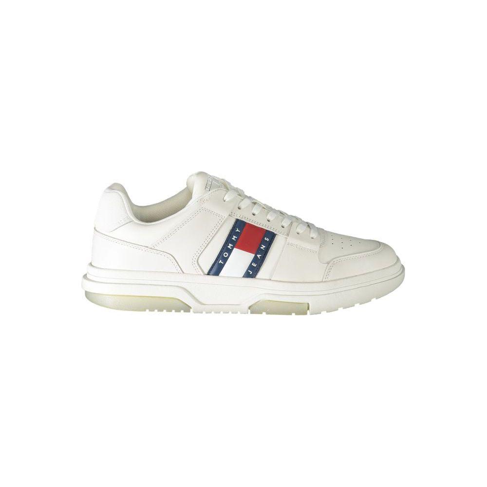 Tommy Hilfiger White Leather Men Sneaker Tommy Hilfiger