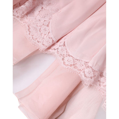 Dolce & Gabbana Pink Silk Strapless Maxi A-line Gown Dress