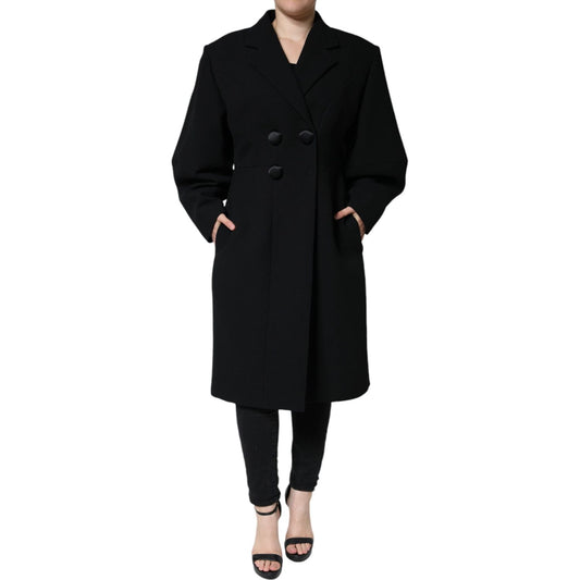 Dolce & Gabbana Black Double Breasted Trench Coat Jacket Dolce & Gabbana