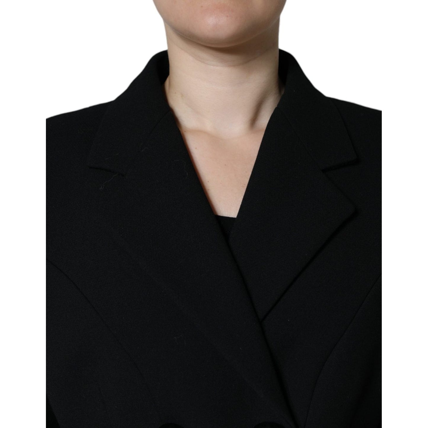 Dolce & Gabbana Black Double Breasted Trench Coat Jacket Dolce & Gabbana