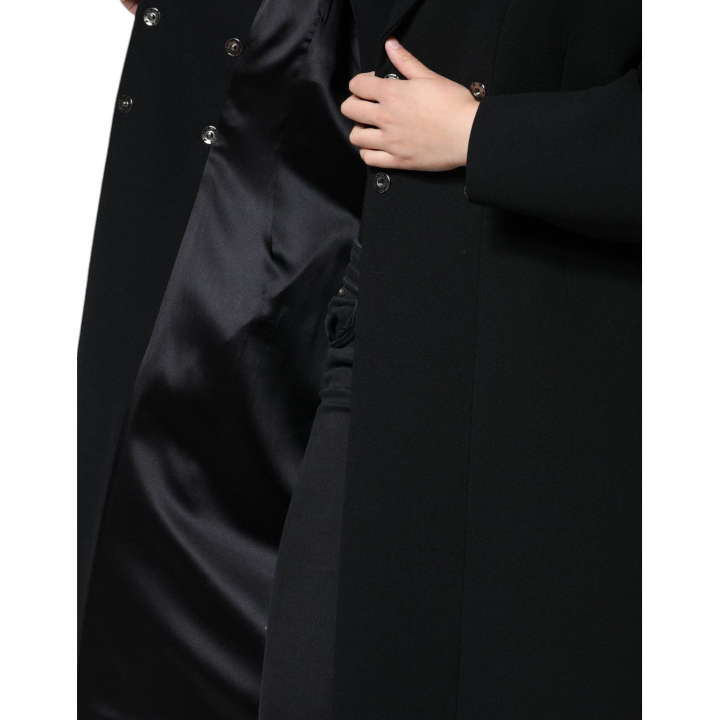 Dolce & Gabbana Black Double Breasted Trench Coat Jacket Dolce & Gabbana