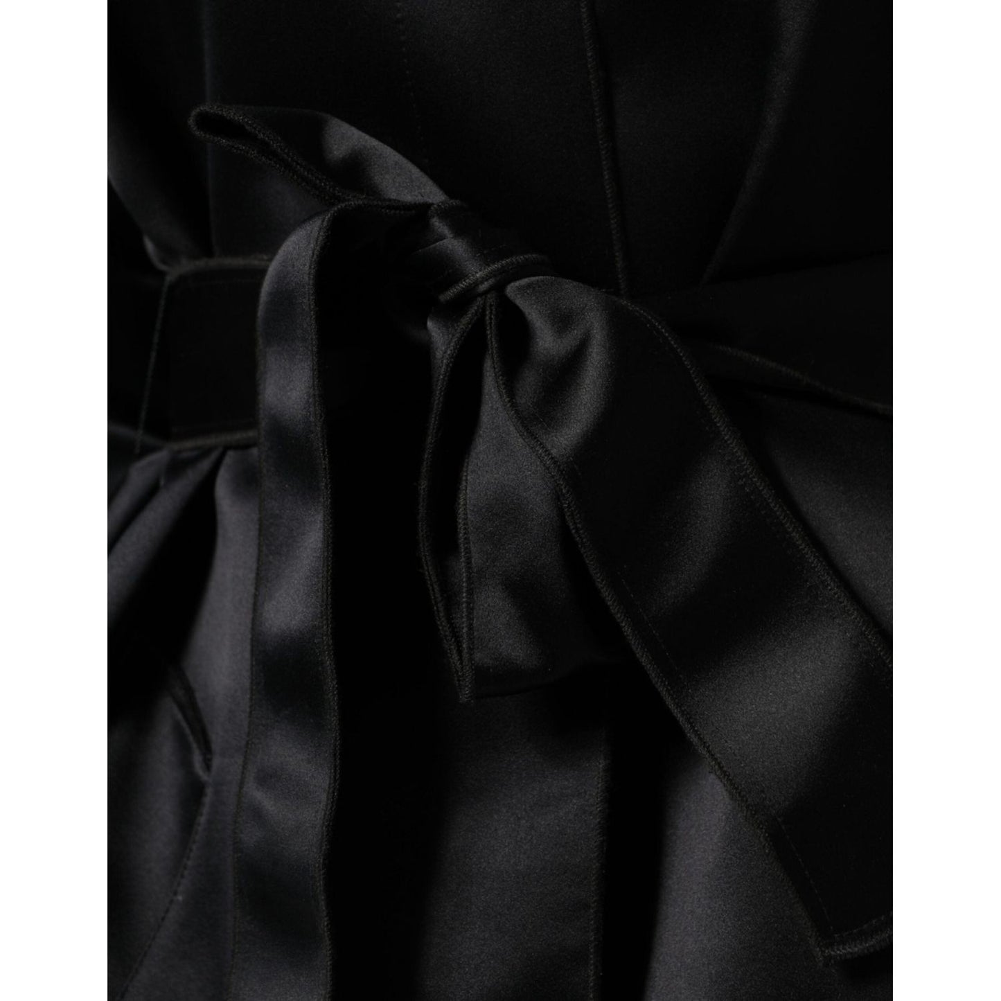 Dolce & Gabbana Black Polyester Organza Belted Coat Jacket Dolce & Gabbana