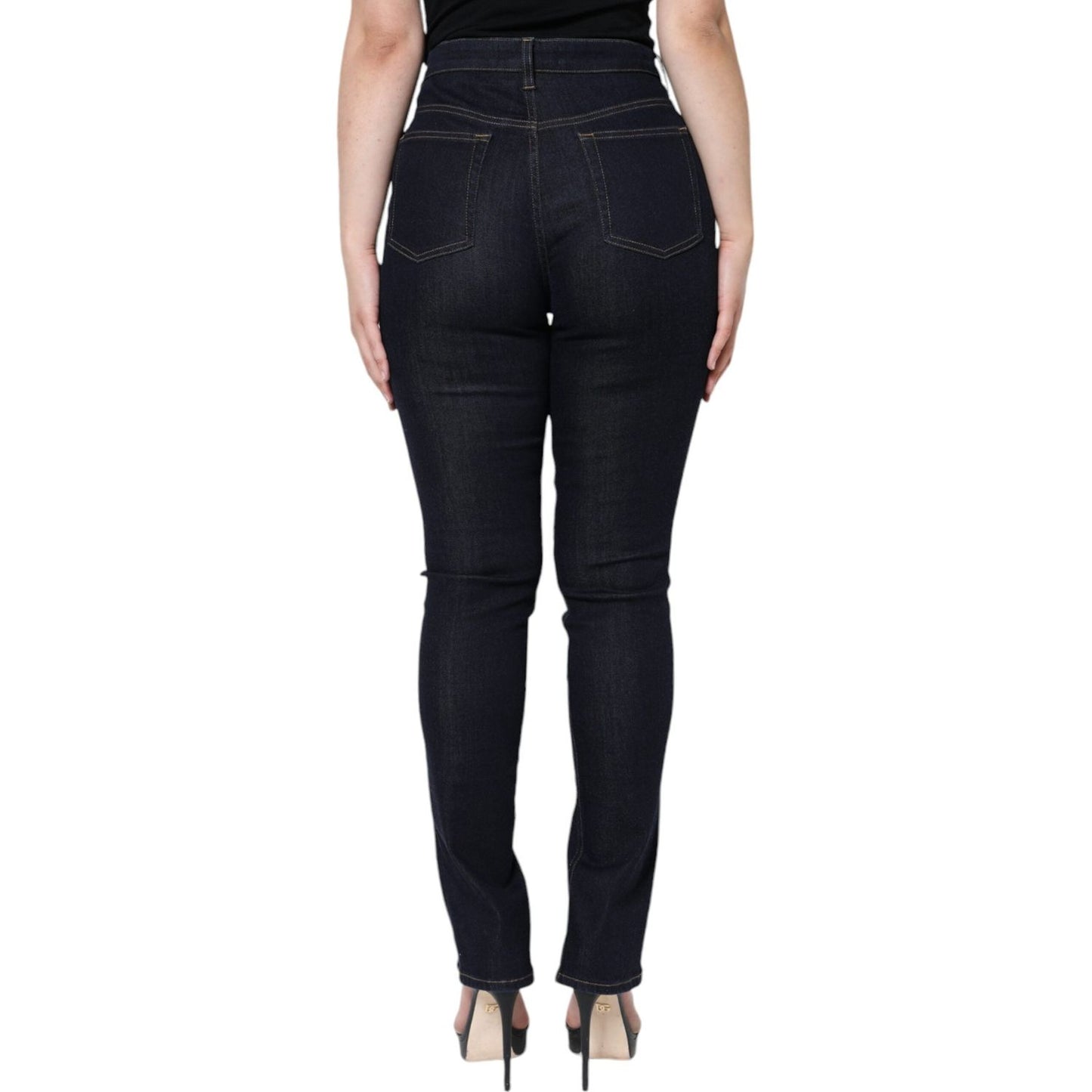 Dolce & Gabbana Black Cotton Blend Skinny Denim Jeans Dolce & Gabbana